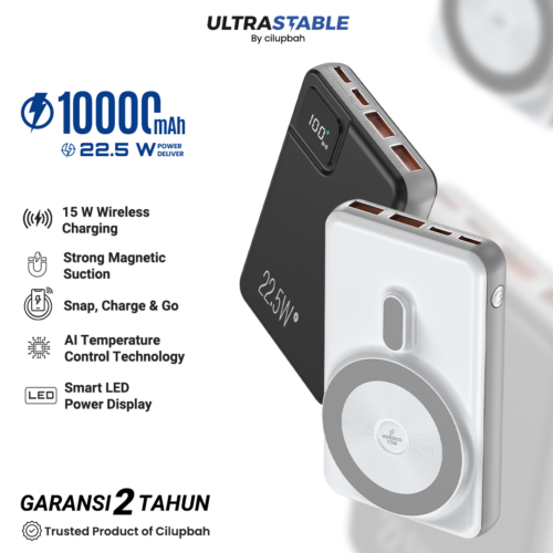 CILUPBAH Magnetic Wireless PowerBank 10.000 mAh Fast Charge 15W + PD 20W PB440